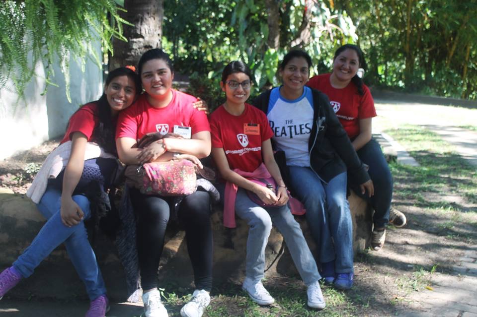 Some of the young people participating in one of the days of preparation for the World Youth Day during a break.